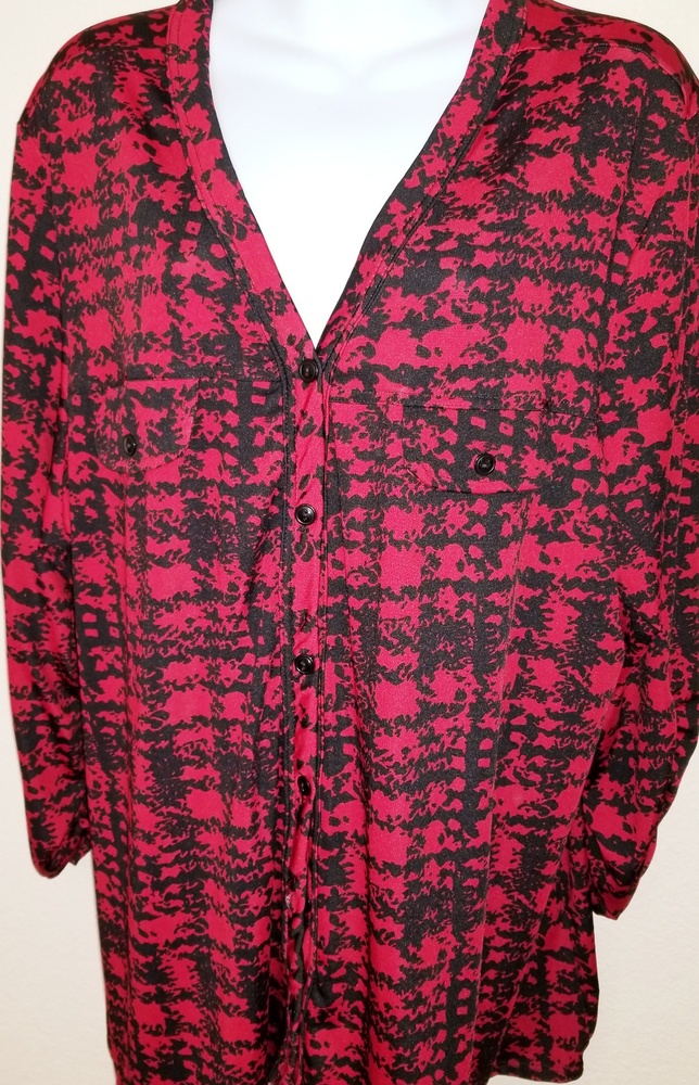 Avenue red and black blouse